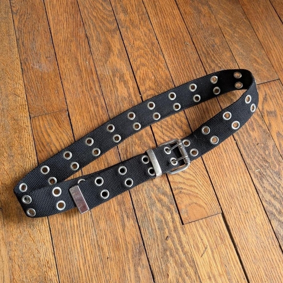 Vintage Accessories - Y2k Vintage Canvas Grommet Punk Alt Emo Belt